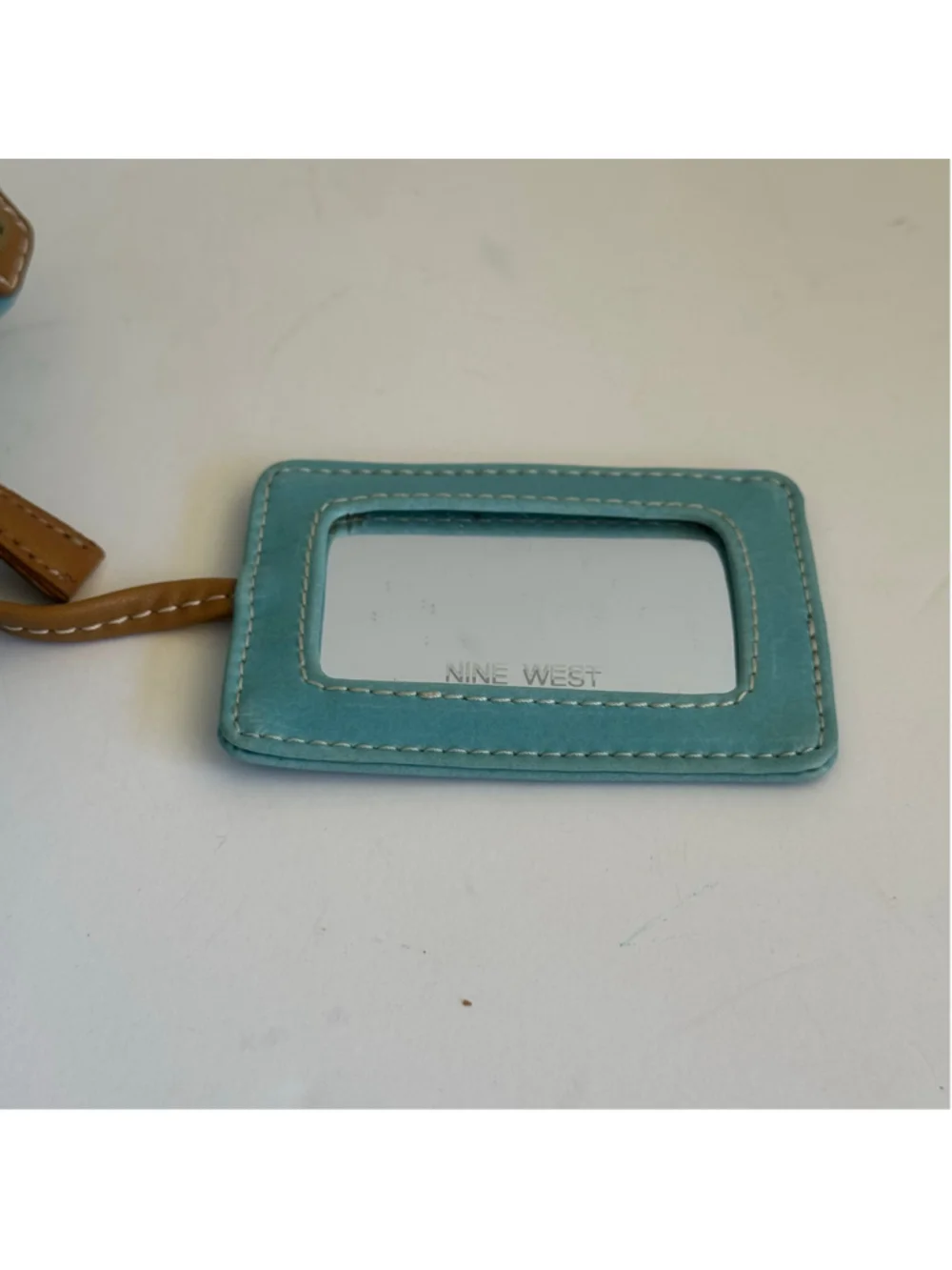 Nine West Turquoise Blue Hobo Shoulder Bag Tan Trim Y2K Purse